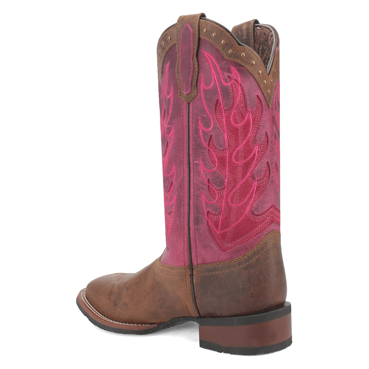 Dan Post Boots Boots Laredo Women's Faye Broad Square Toe Leather Boots - Brown / Pink 3117