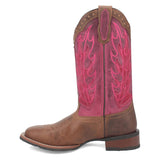 Dan Post Boots Boots Laredo Women's Faye Broad Square Toe Leather Boots - Brown / Pink 3117