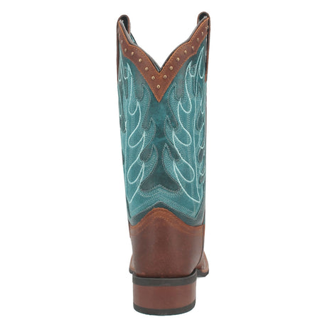 Dan Post Boots Boots Laredo Women's Faye Broad Square Toe Leather Boots - Brown / Turquoise 3116