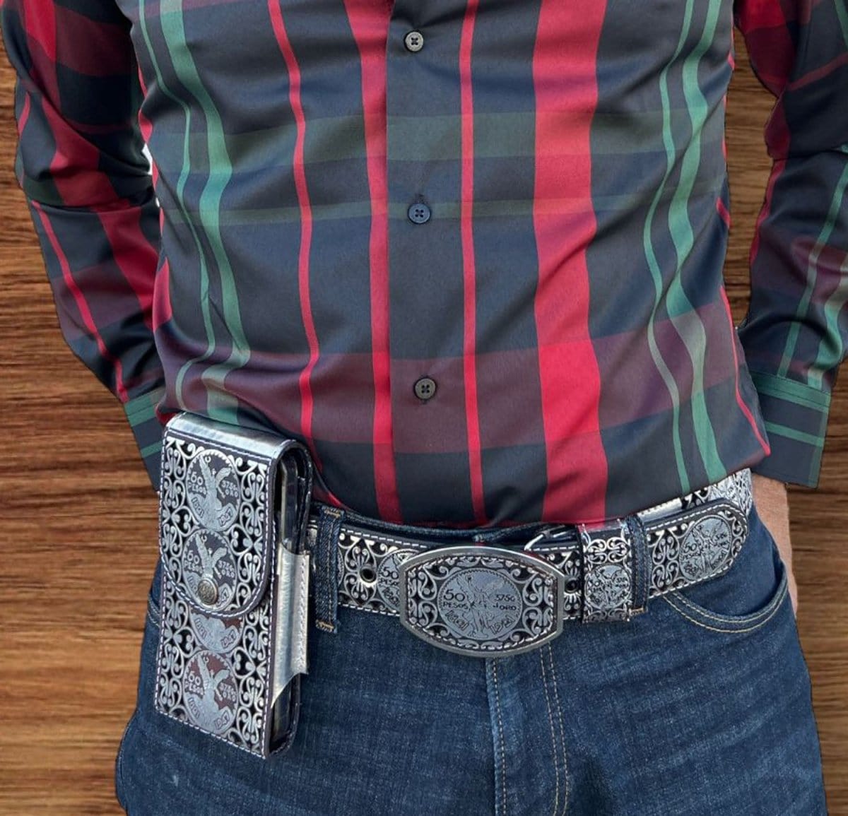 Men's El Centenario Genuine Leather Western Belt Metal Men's El Centenario Genuine Leather Western Belt Metal