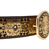 Del Cesar Belts Men's El Centenario Genuine Leather Western Belt Metal Buckle