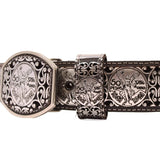 Del Cesar Belts Men's El Centenario Silver Genuine Leather Western Belt Metal Buckle