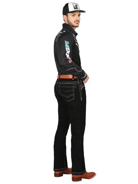 El General Western Wear CABALLERO Centenario Bootcut Denim Jeans - Black 44966