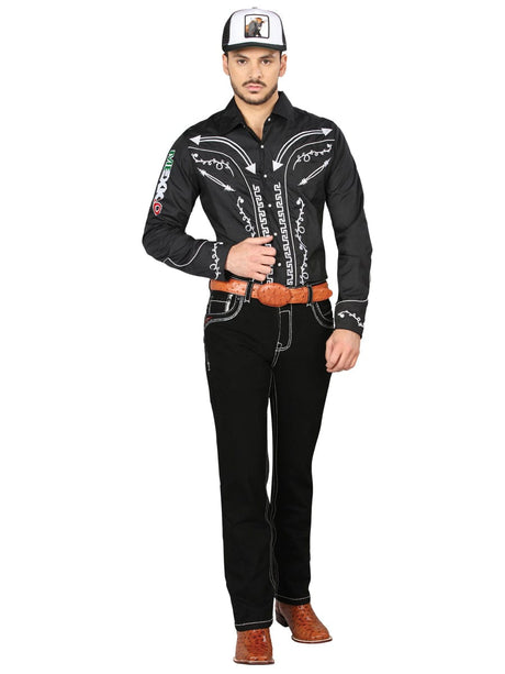 El General Western Wear CABALLERO Centenario Bootcut Denim Jeans - Black 44966