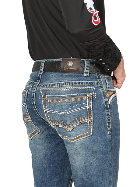 El General Western Wear CABALLERO Centenario Bootcut Denim Jeans - Dark Blue 44967