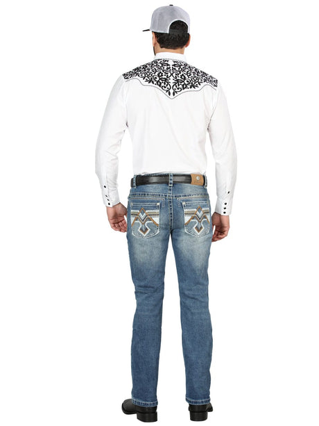 El General Western Wear CABALLERO Centenario Bootcut Denim Jeans - Medium Blue 44965