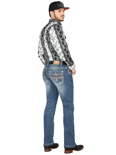 El General Western Wear CABALLERO Centenario Bootcut Denim Jeans - Medium Blue 44971