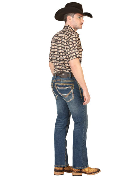 El General Western Wear CABALLERO Centenario Men’s Bootcut Jeans - Dark Blue 45534