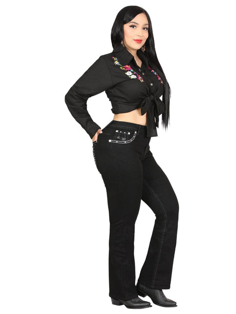 El General Western Wear DAMA Centenario Bootcut Denim Jeans - Black 45026