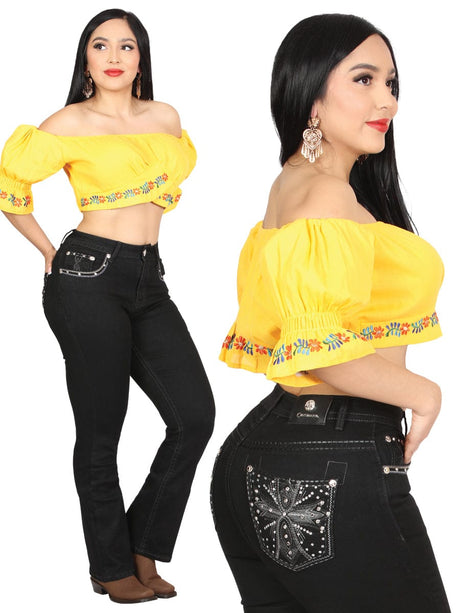 El General Western Wear DAMA Centenario Bootcut Denim Jeans - Black 45322