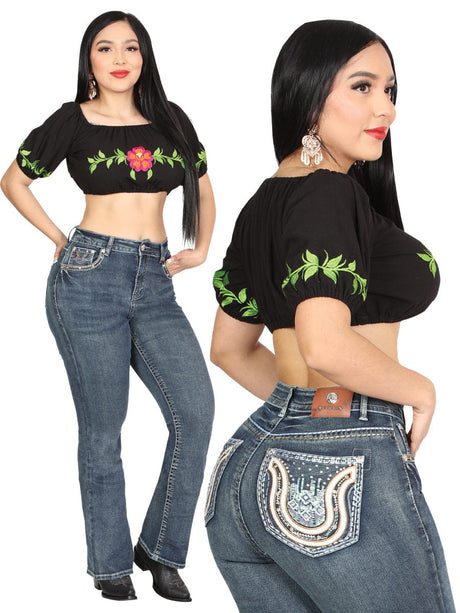 El General Western Wear DAMA Centenario Bootcut Denim Jeans - Dark Blue 45029