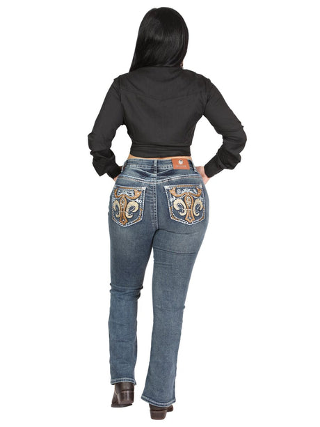 El General Western Wear DAMA Centenario Bootcut Denim Jeans - Dark Blue 45031