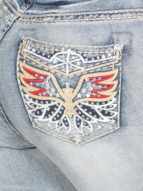 El General Western Wear DAMA Centenario Bootcut Denim Jeans - Light Blue 45325