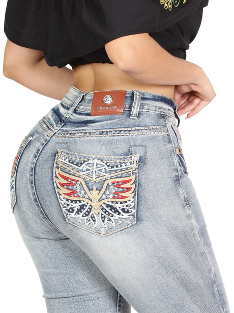 El General Western Wear DAMA Centenario Bootcut Denim Jeans - Light Blue 45325