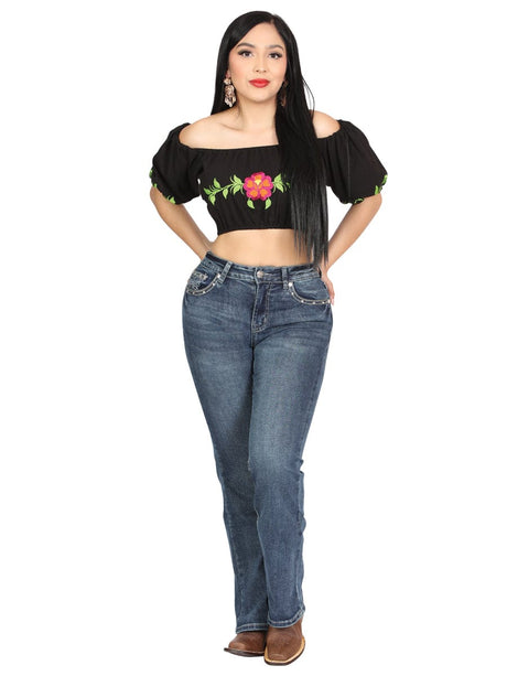 El General Western Wear DAMA Centenario Hip-Up Bootcut Denim Jeans - Dark Blue 45321