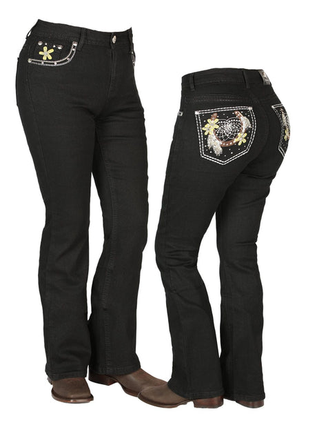 El General Western Wear DAMA Womens Black Centenario Jeans 44958