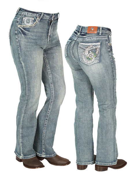 El General Western Wear DAMA Womens Medium-Blue Centenario Jeans 44957