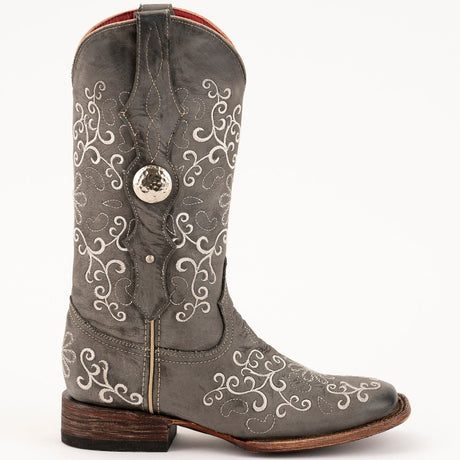 Ferrini Boots Boots Ferrini Women's Bella Square Toe Boots Handcrafted - Grey/Smoke 8229349