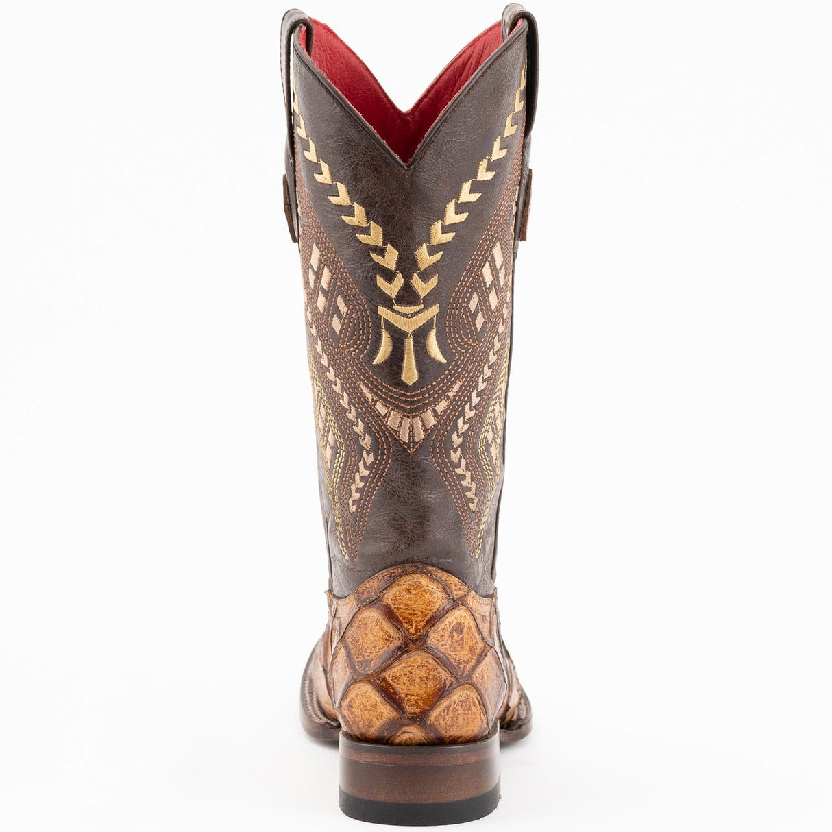 Ferrini Boots Boots Ferrini Women's Bronco Square Toe Boots Pirarucu Fish Print - Cognac  9339361