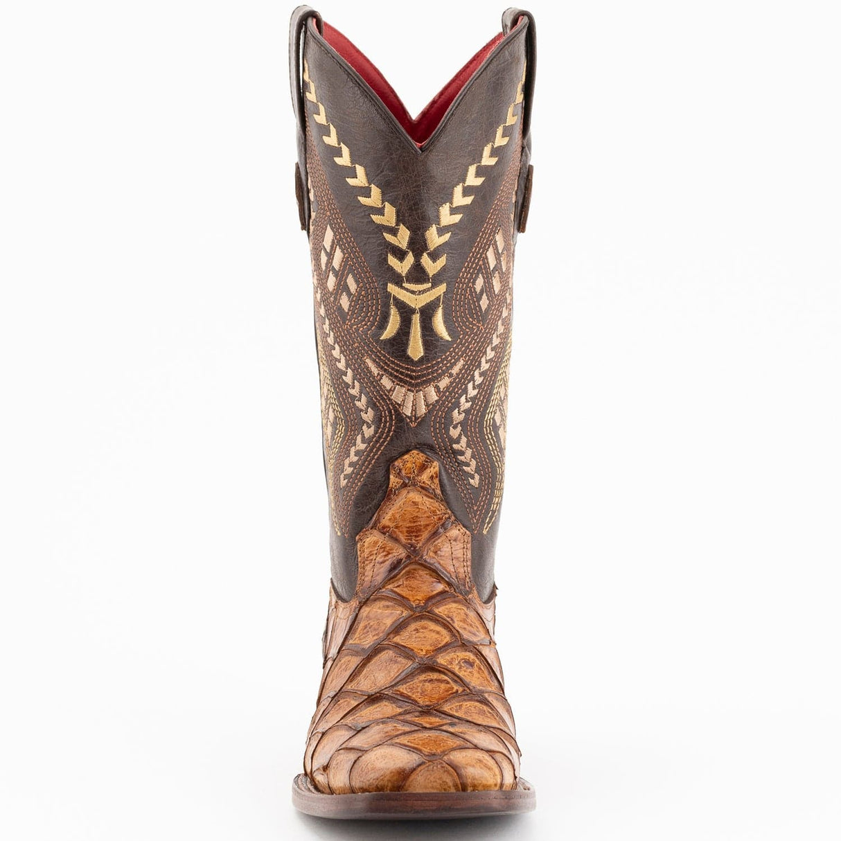 Ferrini Boots Boots Ferrini Women's Bronco Square Toe Boots Pirarucu Fish Print - Cognac  9339361