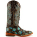 Ferrini Boots Boots Ferrini Women's Patchwork Square Toe Boots Handcrafted - Black/Teal  8139350