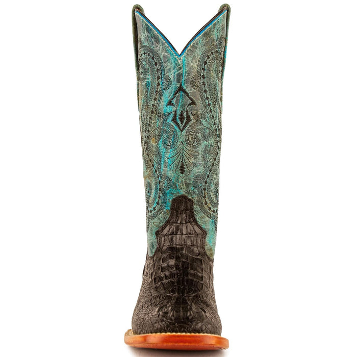 Ferrini Boots Boots Ferrini Women's Stampede Square Toe Boots Crocodile Print - Black/Teal  9039350