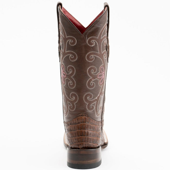 Ferrini Boots Boots Ferrini Women's Stampede Square Toe Boots Crocodile Print - Rust Brown 9039323