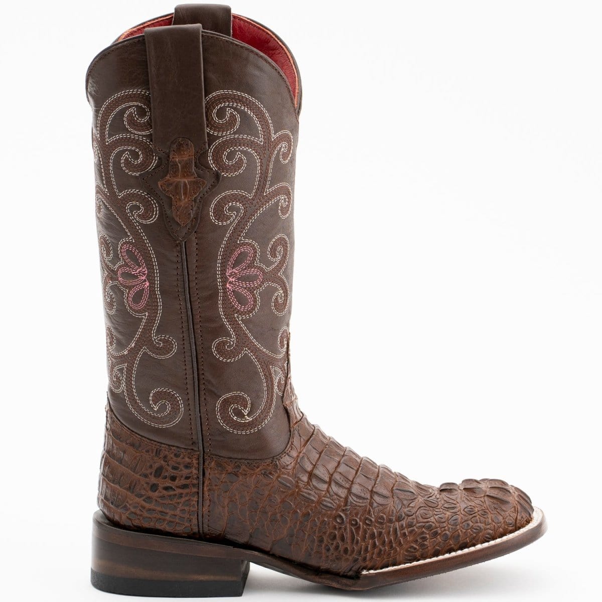 Ferrini Boots Boots Ferrini Women's Stampede Square Toe Boots Crocodile Print - Rust Brown 9039323