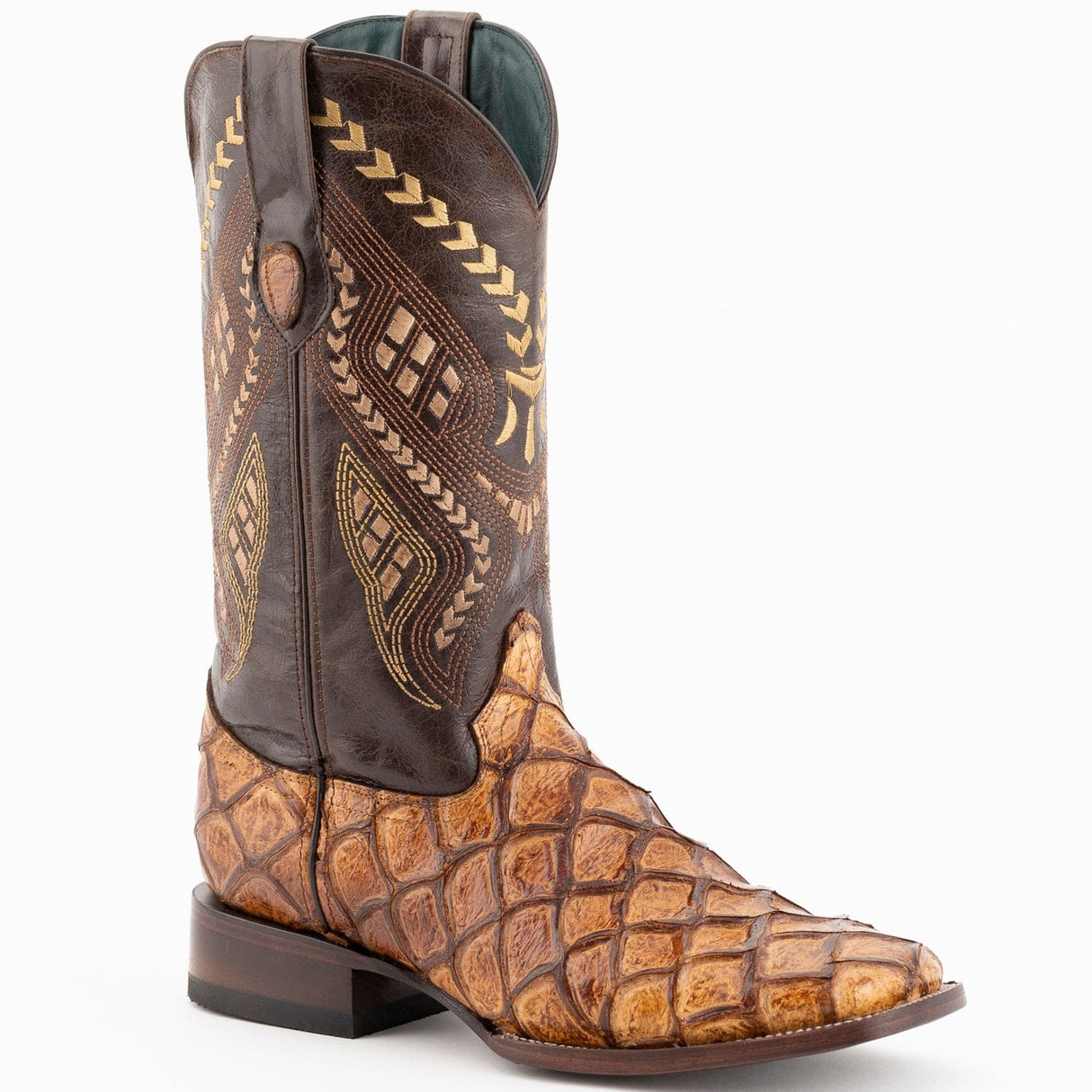 Ferrini Boots Boots Men's Ferrini Bronco Print Pirarucu Fish Boots 4339361