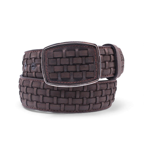 Hooch Belts Men’s Genuine Leather Petatillo Western Belt Chocolate Color – Hooch Boots