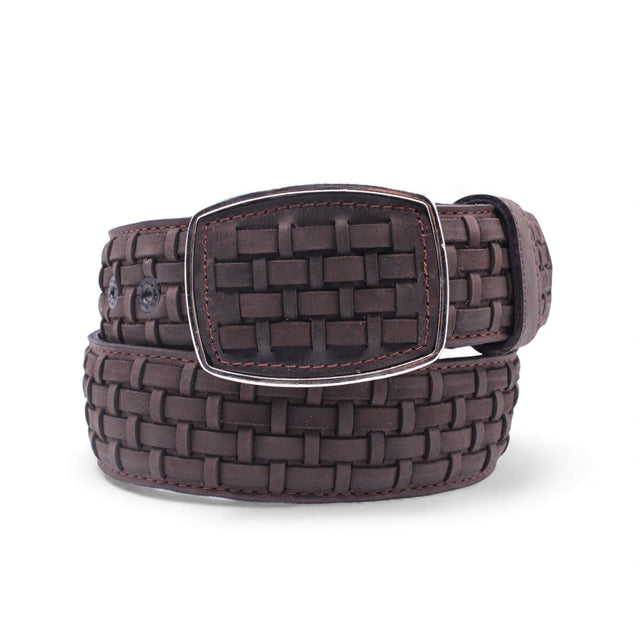 Hooch Belts Men’s Genuine Leather Petatillo Western Belt Chocolate Color – Hooch Boots