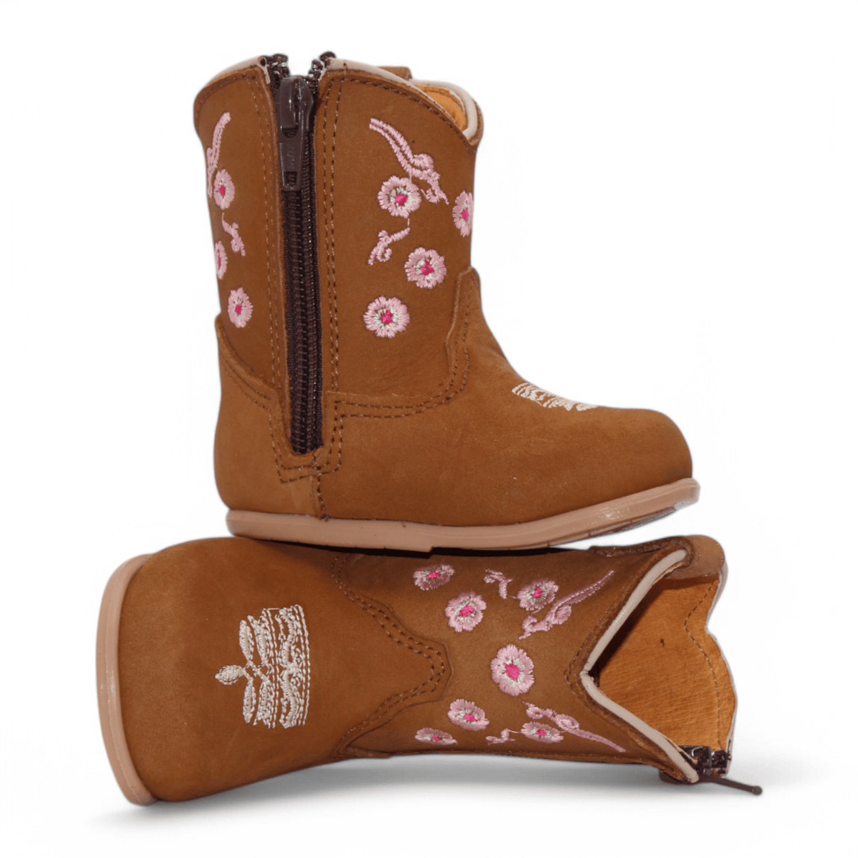 Hooch Boots Boots Girl's Genuine Leather Round Toe Boots - Brown