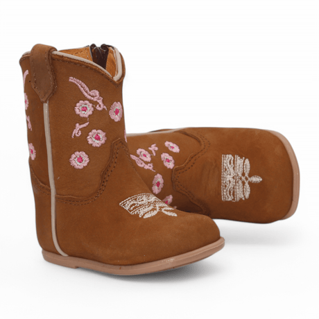 Hooch Boots Boots Girl's Genuine Leather Round Toe Boots - Brown