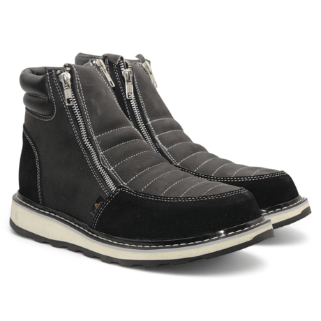 Hooch Boots Boots Men’s Genuine Leather Round Toe Work Shoes Black Color – Hooch Boots