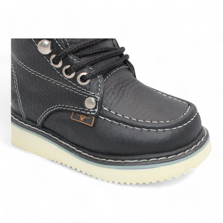 Hooch Boots Botas Niño Kid´s Moc Toe Leather Boot Black-HBN80105