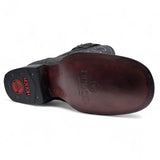 Hooch Boots Men’s Genuine Animal Skin Wide Square Toe Boots Black Stingray Print Color – Hooch Boots