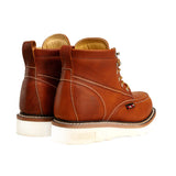 King Welt Boots Apache 6” Moc Toe Work Boots Premium Full-Grain Leather Tan Color - King Welt