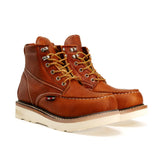King Welt Boots Apache 6” Moc Toe Work Boots Premium Full-Grain Leather Tan Color - King Welt