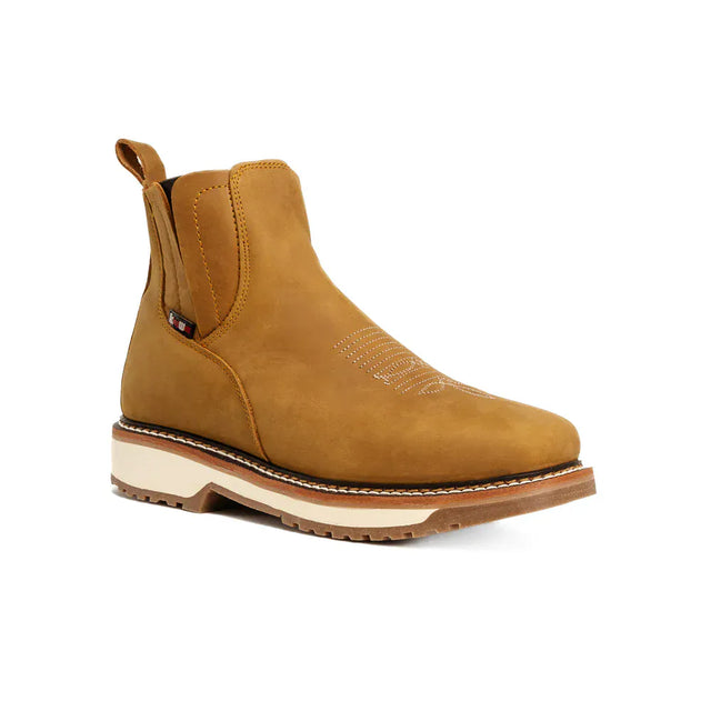 King Welt Boots Arizona 6" Pull Up Square Soft Toe Lightweight Work Boots Desert Color - King Welt