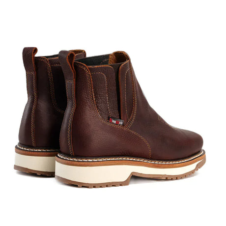 King Welt Boots Arizona 6" Pull Up Square Soft Toe Lightweight Work Boots Merlot Color - King Welt