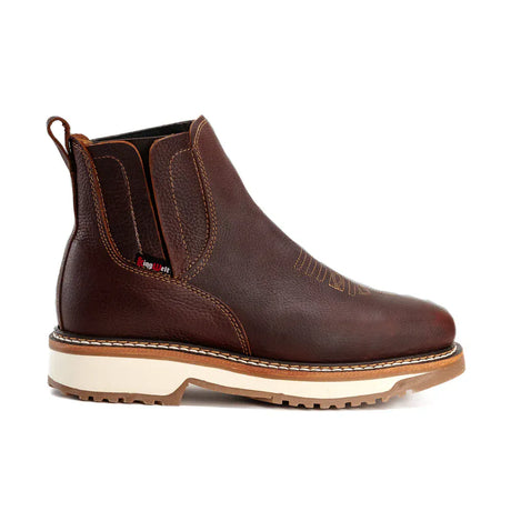 King Welt Boots Arizona 6" Pull Up Square Soft Toe Lightweight Work Boots Merlot Color - King Welt