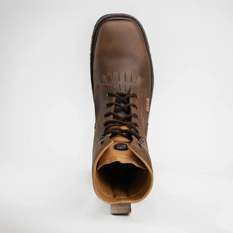 King Welt Boots Buffalo 8" Brown Double Density, Lace Up Work Boot Papaya Brown Color - King Welt
