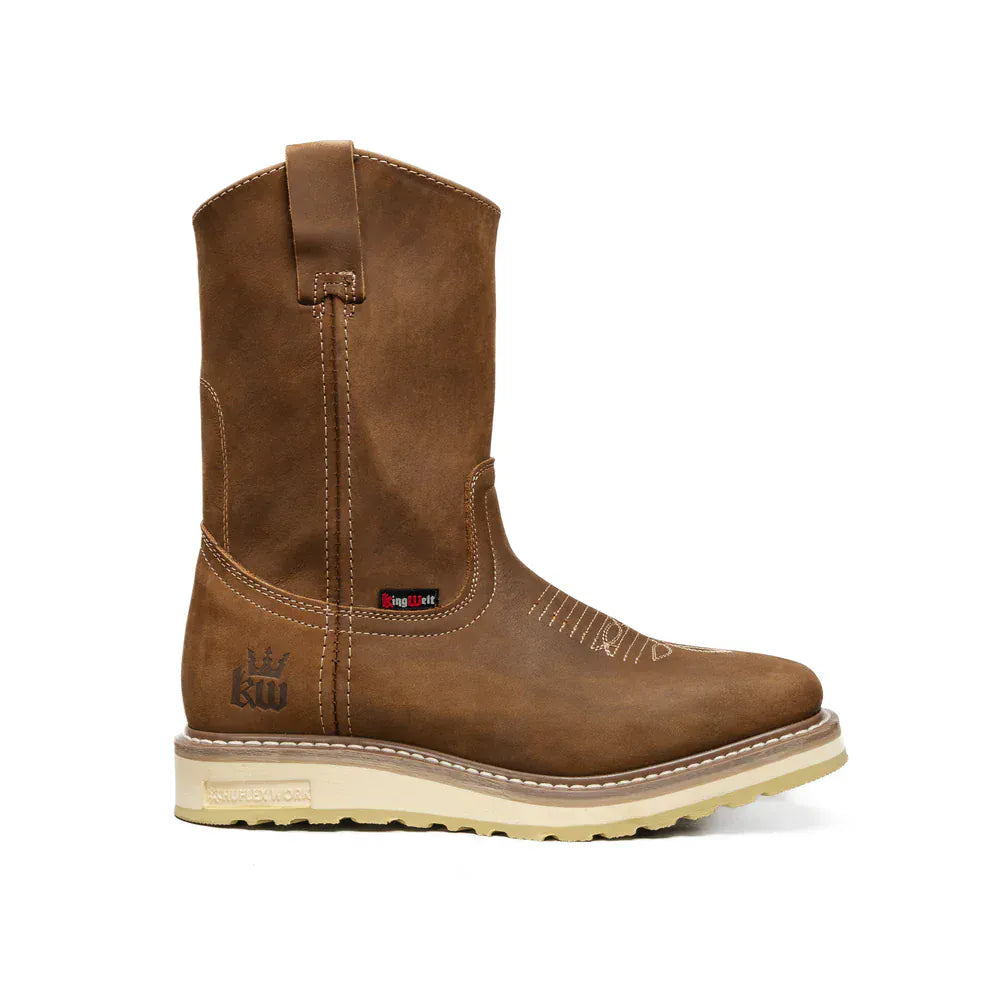 King Welt Boots Calexico 11" Square Toe Full Grain Leather Sand Color - King Welt