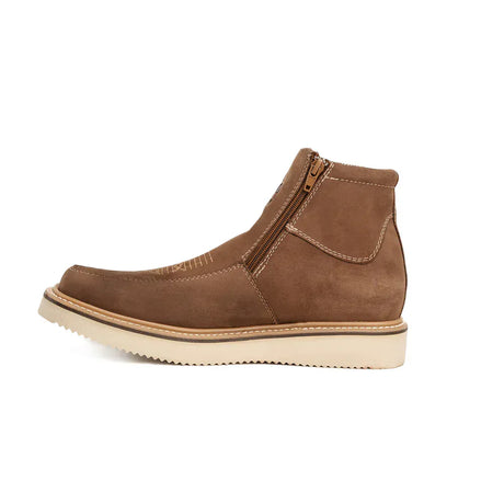 King Welt Boots Country Flex 6' Double Zipper Work Boots Soft Toe Leather Sand Color - King Welt