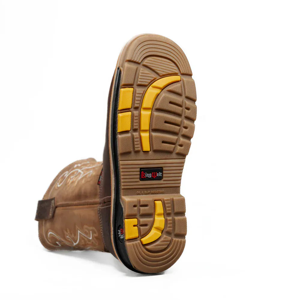 King Welt Boots King Welt 11' Work Boot Square Toe Brown Color - King Welt