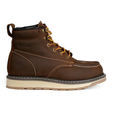 King Welt Boots Men´s Full-Grain Leather 6" Wedge Moc Toe Calexico Work Boots Sand Color - King Welt