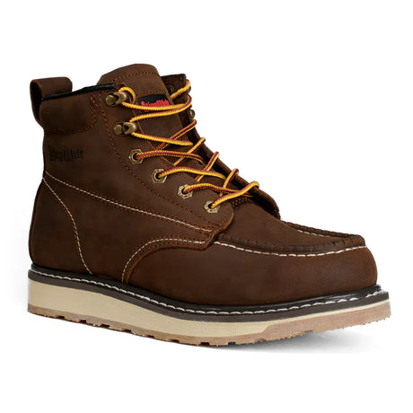 King Welt Boots Men´s Full-Grain Leather 6" Wedge Moc Toe Calexico Work Boots Sand Color - King Welt