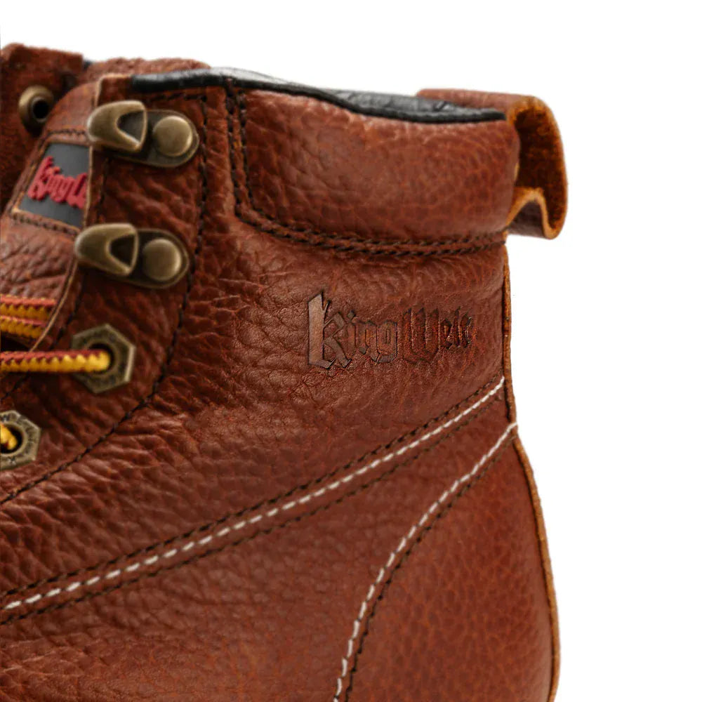 King Welt Boots Men´s Full-Grain Leather 6" Wedge Moc Toe Calexico Work Boots Tan Color - King Welt