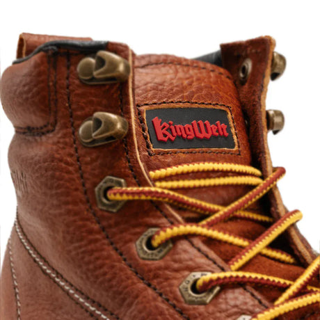 King Welt Boots Men´s Full-Grain Leather 6" Wedge Moc Toe Calexico Work Boots Tan Color - King Welt