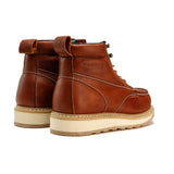 King Welt Boots Men´s Full-Grain Leather 6" Wedge Moc Toe Calexico Work Boots Tan Color - King Welt